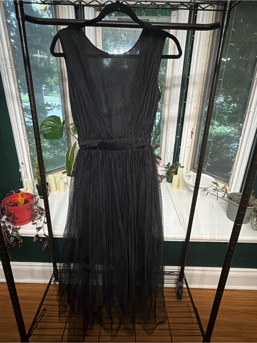 Zara Black Sleeveless Tulle Maxi Dress